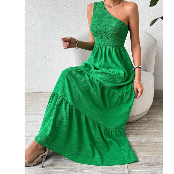 Boho One Shoulder Lace Minimalist Dress - Picture 7 of 7